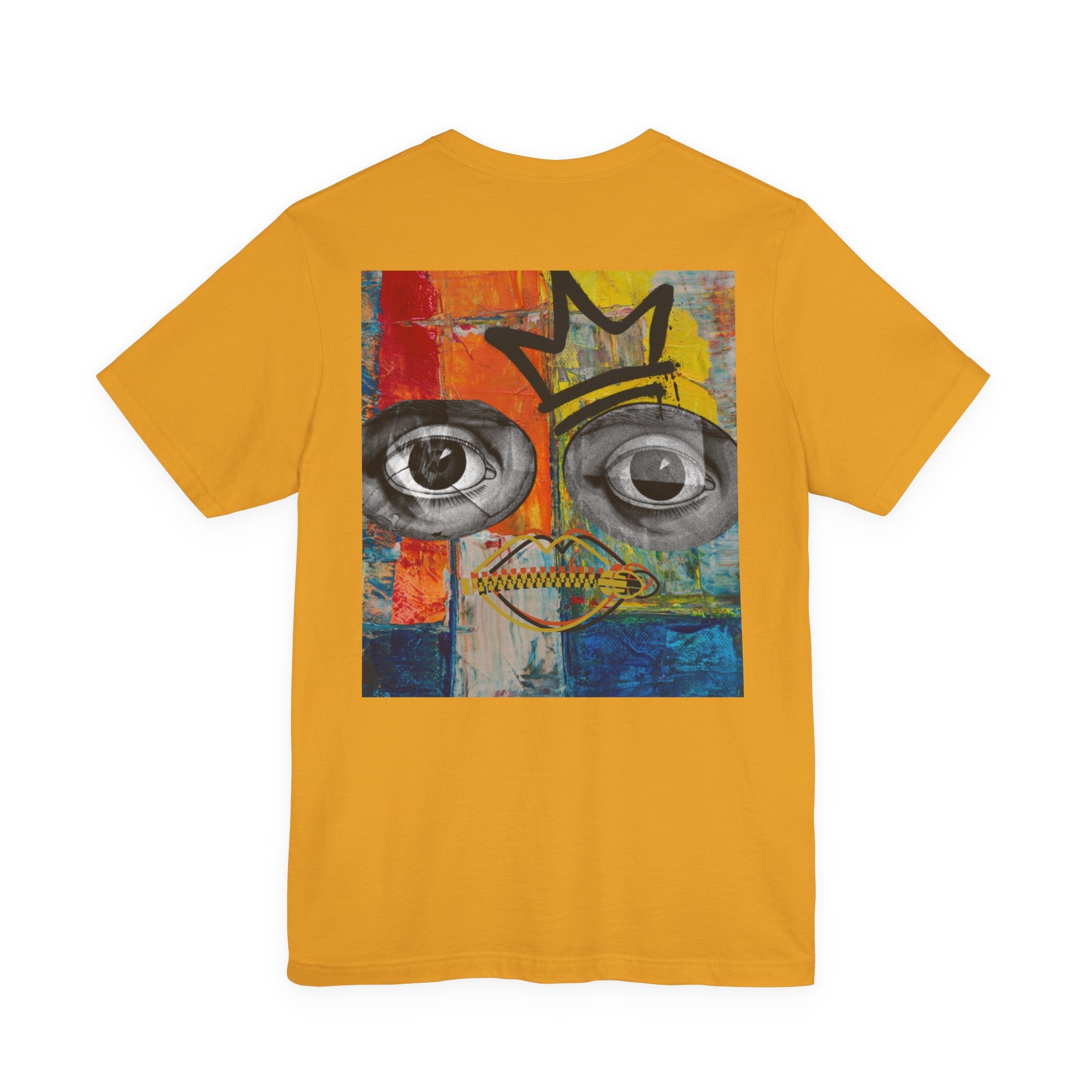 Abstract Crowned Face Graphic Tee — Street Art Pop Surrealism T-Shirt