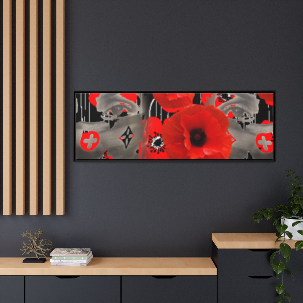 Framed Poppy Canvas Art — Bold Red Floral Wall Decor