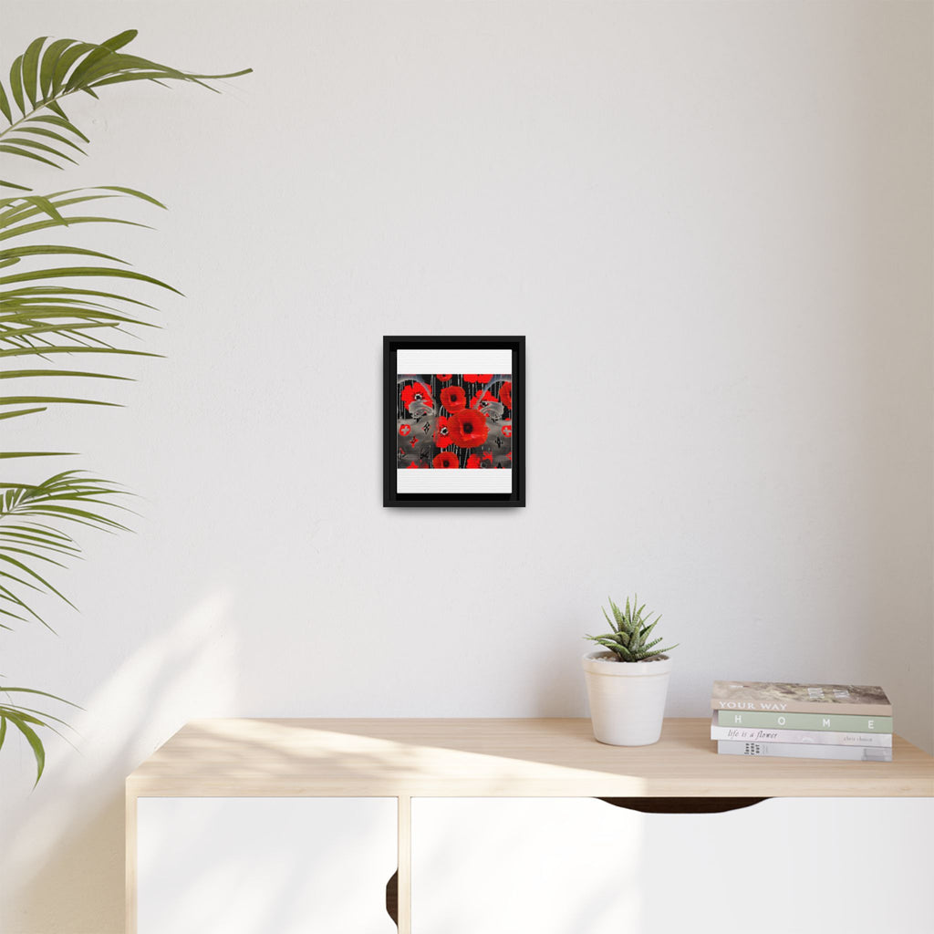Framed Poppy Canvas Art — Bold Red Floral Wall Decor