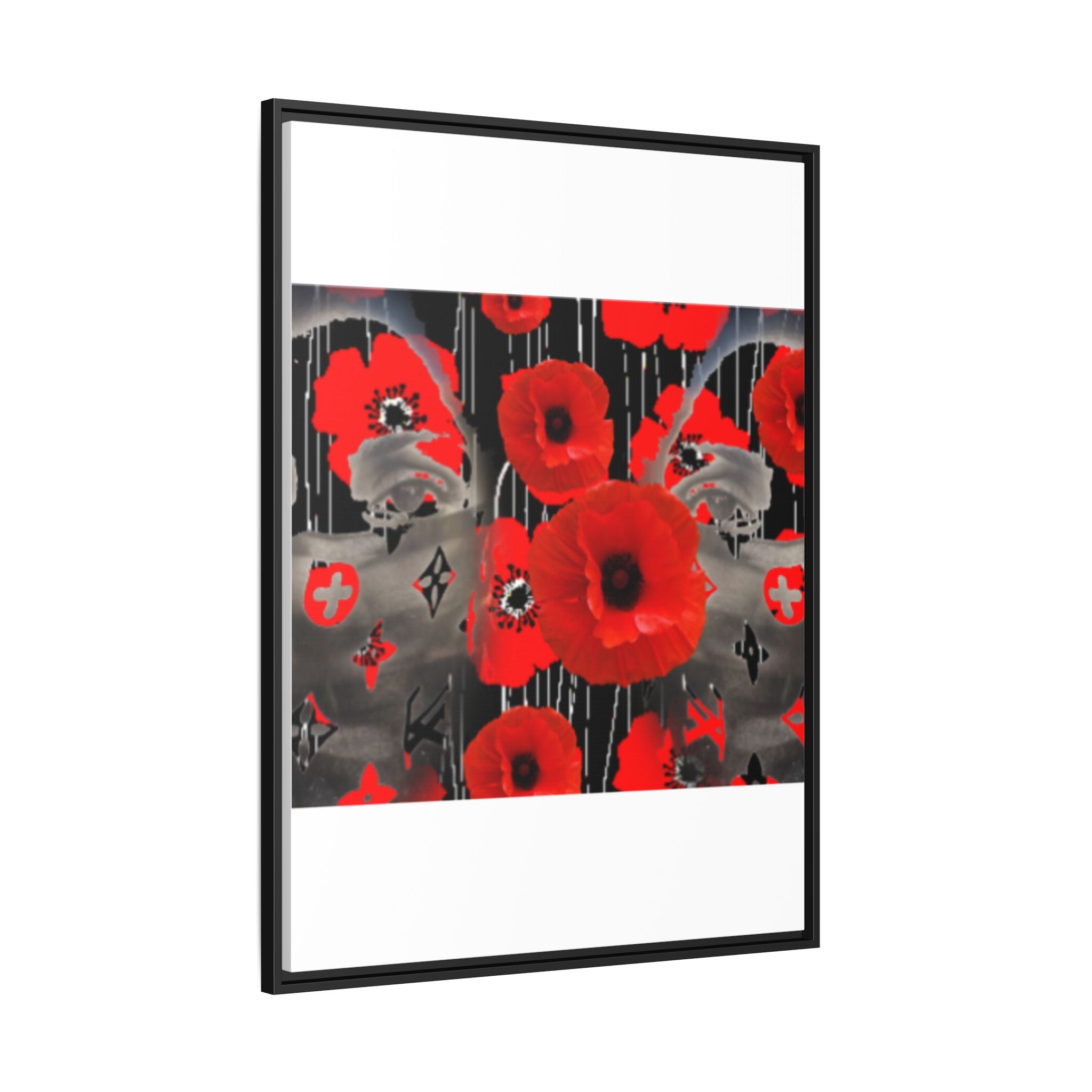 Framed Poppy Canvas Art — Bold Red Floral Wall Decor