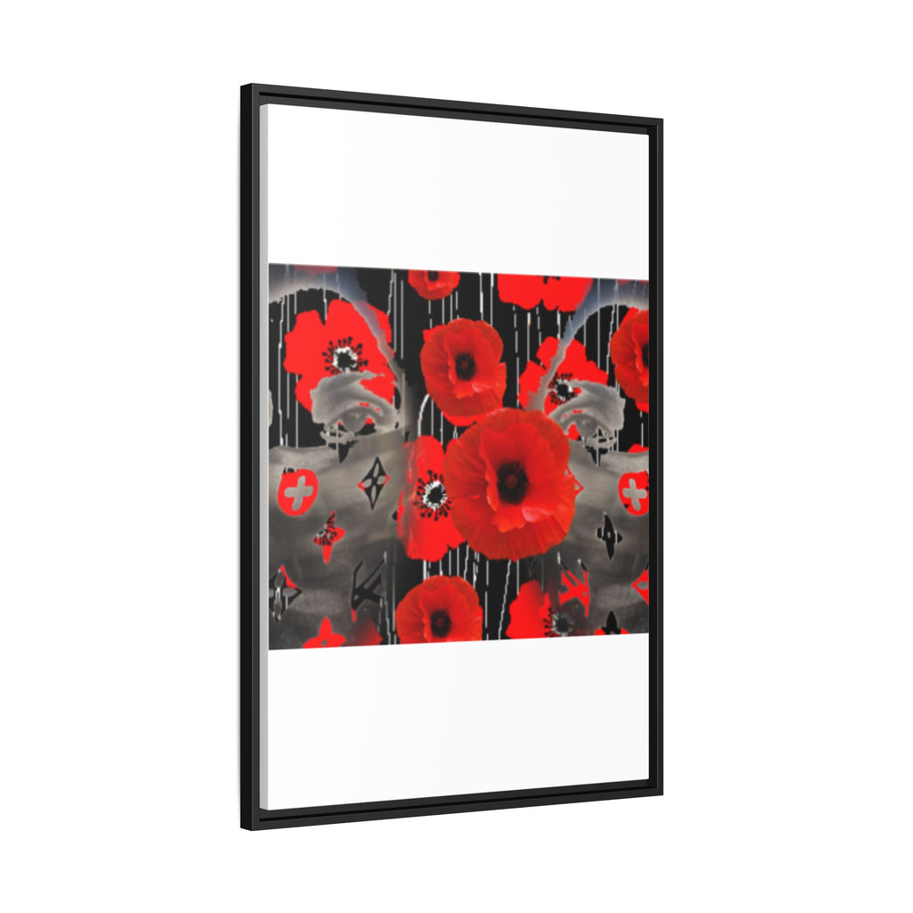 Framed Poppy Canvas Art — Bold Red Floral Wall Decor