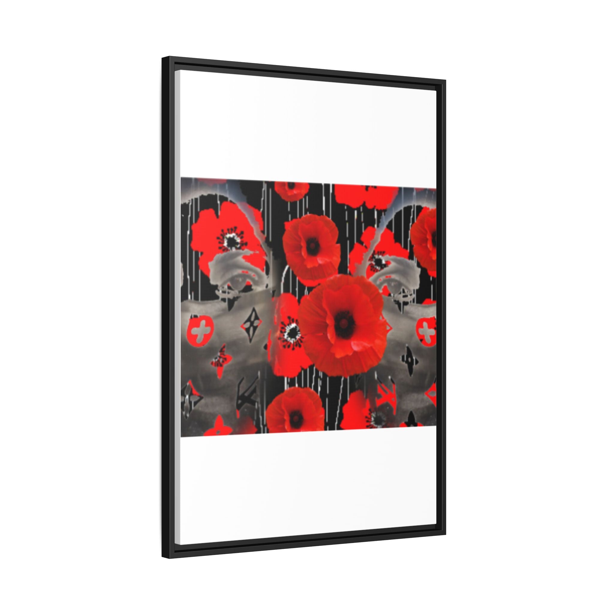 Framed Poppy Canvas Art — Bold Red Floral Wall Decor