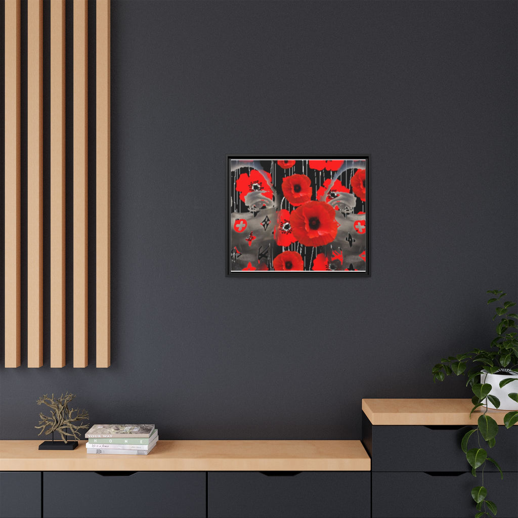Framed Poppy Canvas Art — Bold Red Floral Wall Decor