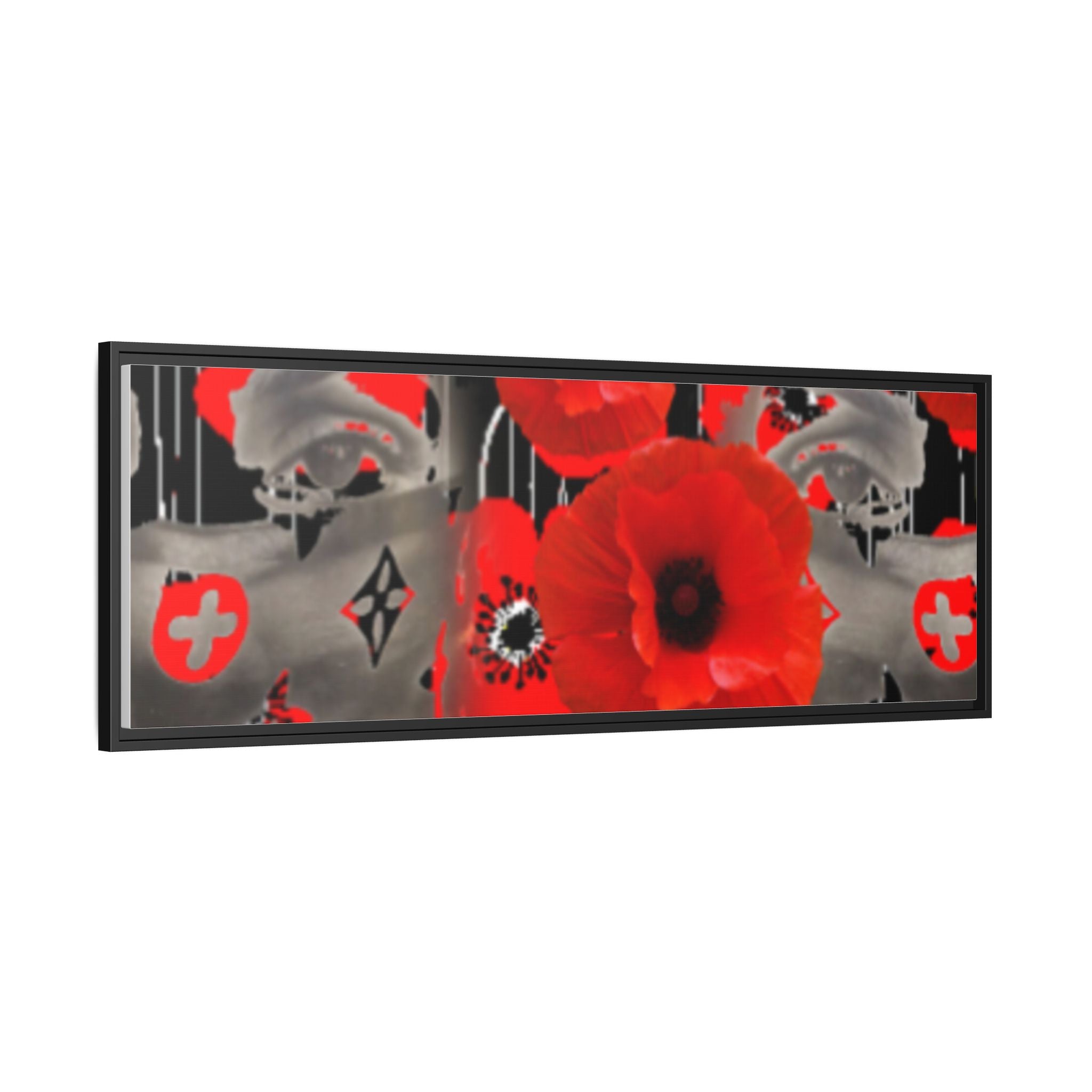 Framed Poppy Canvas Art — Bold Red Floral Wall Decor
