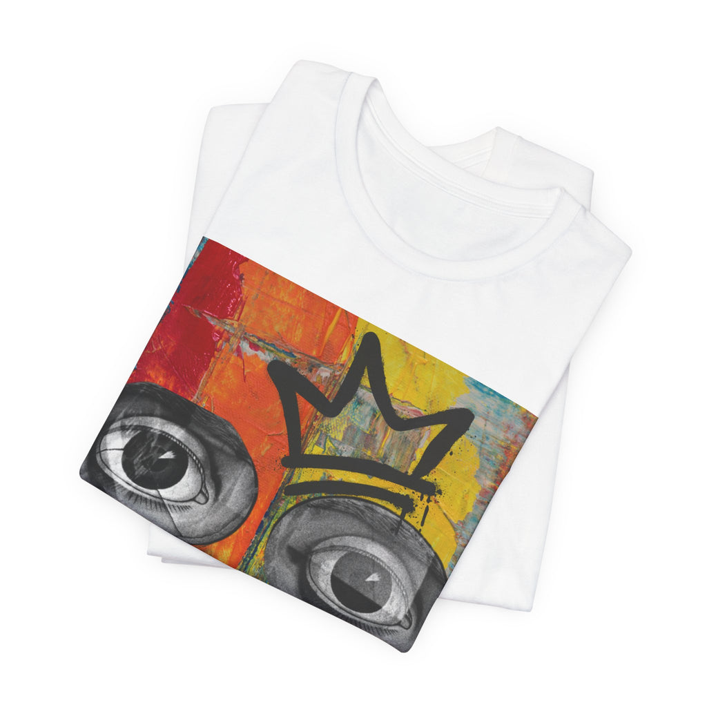 Abstract Crowned Face Graphic Tee — Street Art Pop Surrealism T-Shirt
